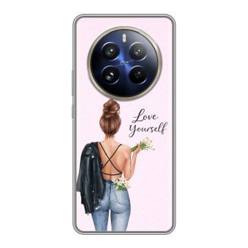Силиконовый чехол на Realme 12 Pro с принтом женский