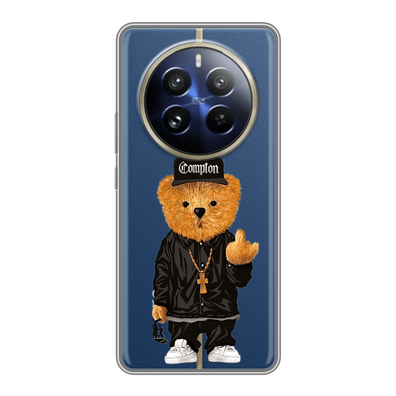 Силиконовый чехол на Realme 12 Pro с принтом Мишка Силиконовый чехол на Realme 12 Pro с принтом Мишка