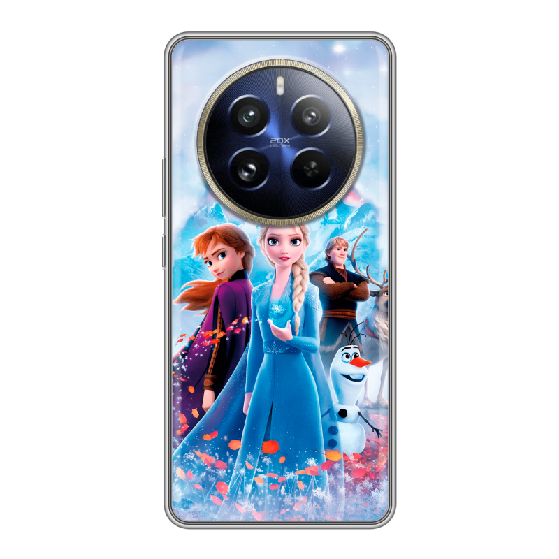Силиконовый чехол на Realme 12 Pro с принтом Холодное сердце Frozen Силиконовый чехол на Realme 12 Pro с принтом Холодное сердце Frozen