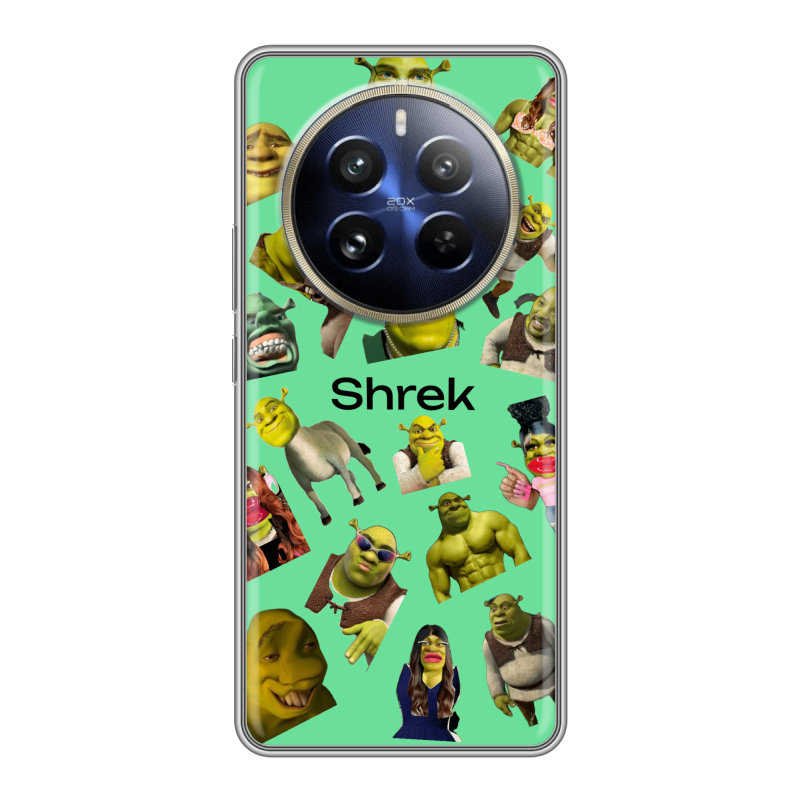Силиконовый чехол на Realme 12 Pro с принтом Шрек Shrek Силиконовый чехол на Realme 12 Pro с принтом Шрек Shrek