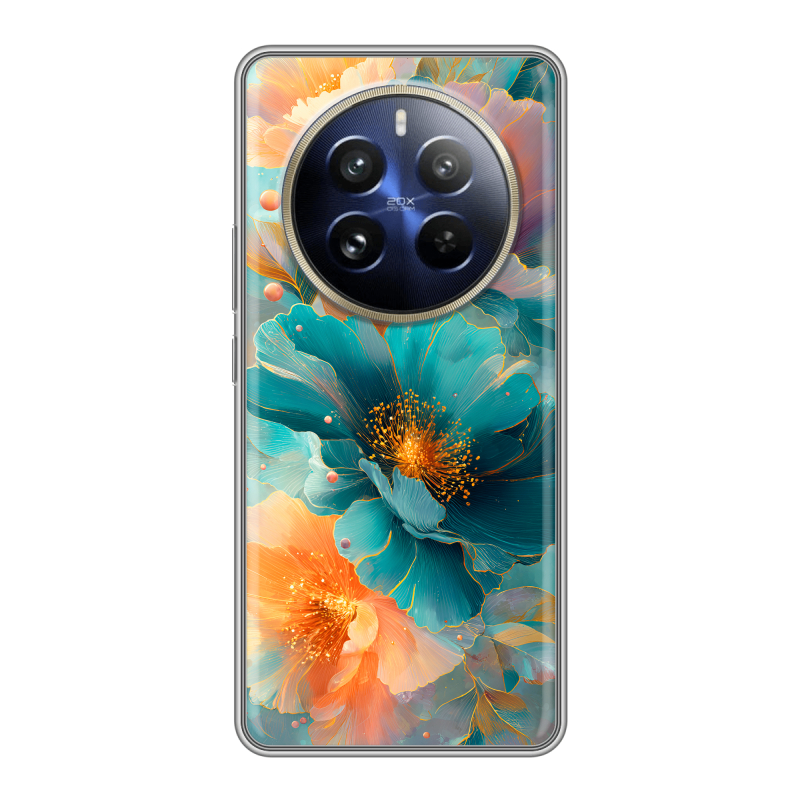 Силиконовый чехол на Realme 12 Pro с принтом Цветы Силиконовый чехол на Realme 12 Pro с принтом Цветы