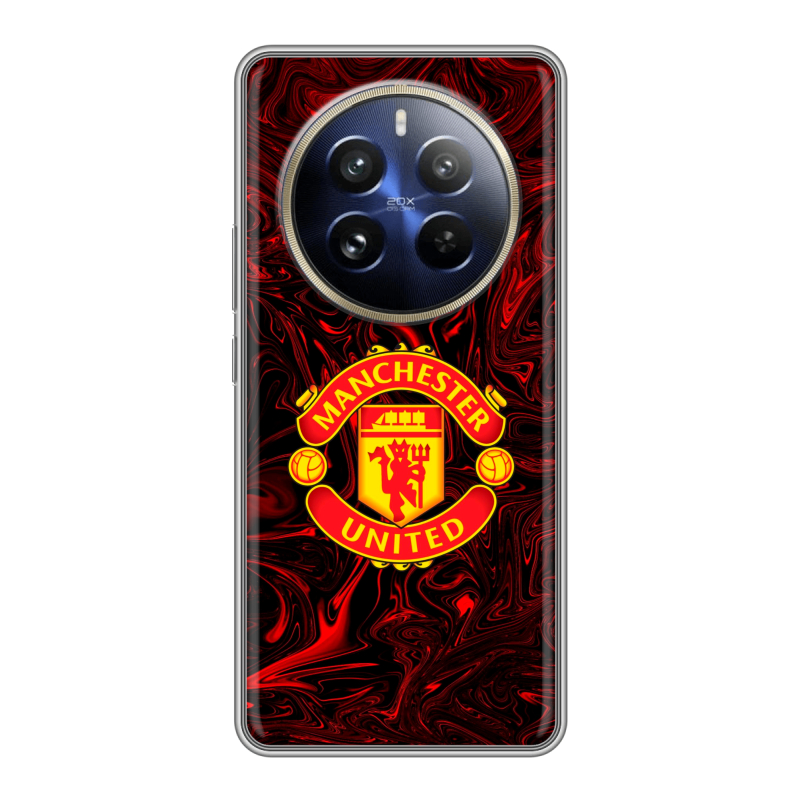 Силиконовый чехол на Realme 12 Pro с принтом Manchester United Силиконовый чехол на Realme 12 Pro с принтом Manchester United