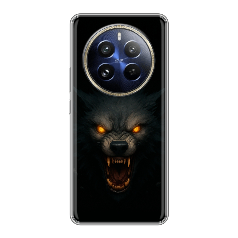 Силиконовый чехол на Realme 12 Pro с принтом Волк Силиконовый чехол на Realme 12 Pro с принтом Волк