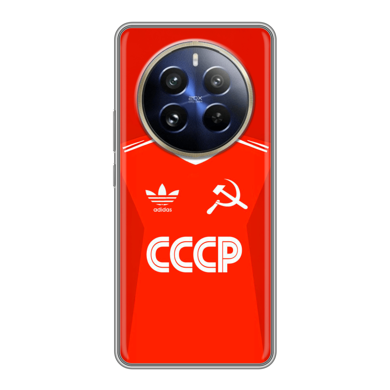 Силиконовый чехол на Realme 12 Pro с принтом Флаг Герб СССР Силиконовый чехол на Realme 12 Pro с принтом Флаг Герб СССР
