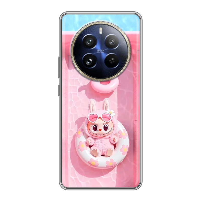 Силиконовый чехол на Realme 12 Pro с принтом Labubu Лабубу Силиконовый чехол на Realme 12 Pro с принтом Labubu Лабубу