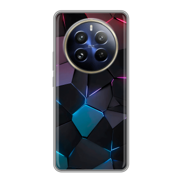 Силиконовый чехол на Realme 12 Pro Plus с принтом Геометрия неона Силиконовый чехол на Realme 12 Pro Plus с принтом Геометрия неона