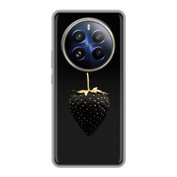 Силиконовый чехол на Realme 12 Pro Plus с принтом Черная клубника Силиконовый чехол на Realme 12 Pro Plus с принтом Черная клубника