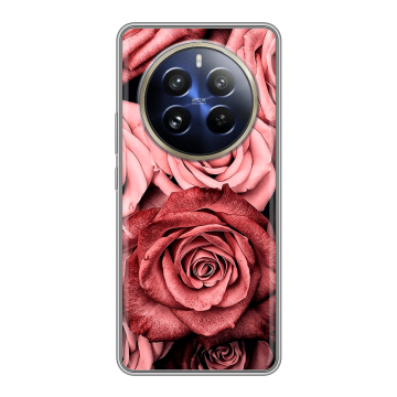 Силиконовый чехол на Realme 12 Pro Plus с принтом Цветы розы Силиконовый чехол на Realme 12 Pro Plus с принтом Цветы розы