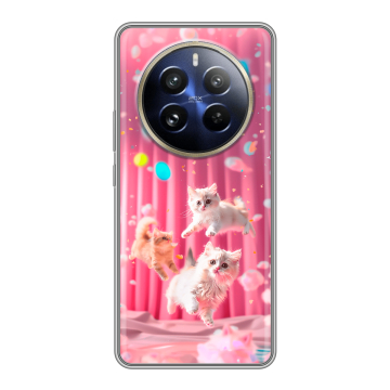 Силиконовый чехол на Realme 12 Pro Plus с принтом милые котики Силиконовый чехол на Realme 12 Pro Plus с принтом милые котики