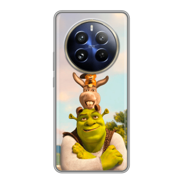 Силиконовый чехол на Realme 12 Pro Plus с принтом Шрек Shrek