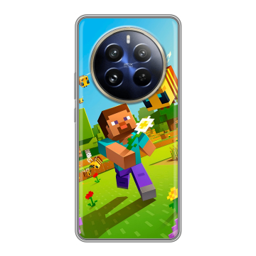Силиконовый чехол на Realme 12 Pro Plus с принтом Майнкрафт Minecraft Силиконовый чехол на Realme 12 Pro Plus с принтом Майнкрафт Minecraft