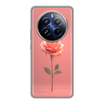 Силиконовый чехол на Realme 12 Pro Plus с принтом Розовая роза