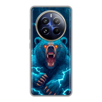 Силиконовый чехол на Realme 12 Pro Plus с принтом Медведь