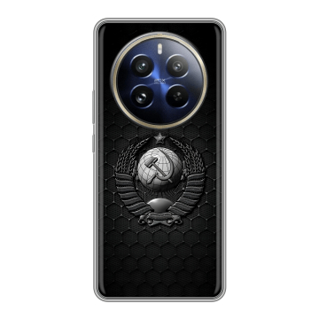 Силиконовый чехол на Realme 12 Pro Plus с принтом Герб Флаг СССР Силиконовый чехол на Realme 12 Pro Plus с принтом Герб Флаг СССР