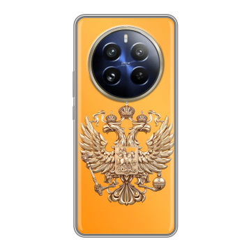 Силиконовый чехол на Realme 12 Pro Plus с принтом Герб Флаг России Силиконовый чехол на Realme 12 Pro Plus с принтом Герб Флаг России