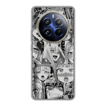 Силиконовый чехол на Realme 12 Pro Plus с принтом Ahegao Ахегао Аниме Силиконовый чехол на Realme 12 Pro Plus с принтом Ahegao Ахегао Аниме