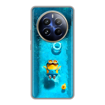 Силиконовый чехол на Realme 12 Pro Plus с принтом Миньоны