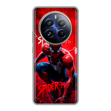 Силиконовый чехол на Realme 12 Pro Plus с принтом Spiderman Человек паук
