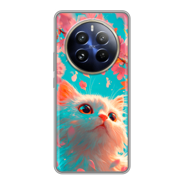 Силиконовый чехол на Realme 12 Pro Plus с принтом Красивый кот Силиконовый чехол на Realme 12 Pro Plus с принтом Красивый кот