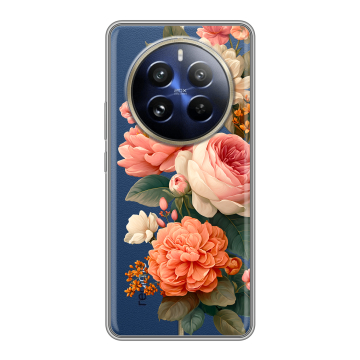 Силиконовый чехол на Realme 12 Pro Plus с принтом цветы Силиконовый чехол на Realme 12 Pro Plus с принтом цветы
