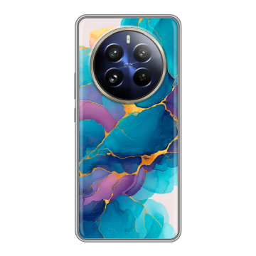 Силиконовый чехол на Realme 12 Pro Plus с принтом Мрамор блестки Силиконовый чехол на Realme 12 Pro Plus с принтом Мрамор блестки