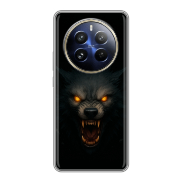 Силиконовый чехол на Realme 12 Pro Plus с принтом Волк Силиконовый чехол на Realme 12 Pro Plus с принтом Волк