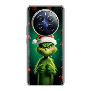 Силиконовый чехол на Realme 12 Pro Plus с принтом Гринч Новый год Рождество Силиконовый чехол на Realme 12 Pro Plus с принтом Гринч Новый год Рождество