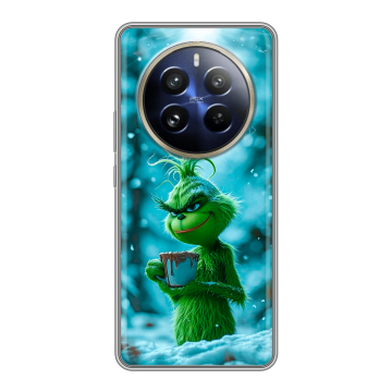 Силиконовый чехол на Realme 12 Pro Plus с принтом Новый год гринч Силиконовый чехол на Realme 12 Pro Plus с принтом Новый год гринч