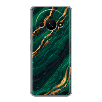 Силиконовый чехол на Xiaomi RedMi A3 с принтом Мрамор зеленое золото Силиконовый чехол на Xiaomi RedMi A3 с принтом Мрамор зеленое золото
