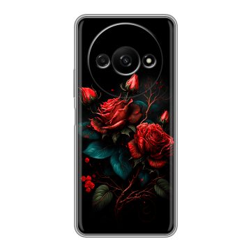 Силиконовый чехол на Xiaomi RedMi A3 с принтом Розы красные Силиконовый чехол на Xiaomi RedMi A3 с принтом Розы красные