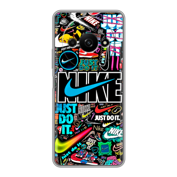 Силиконовый чехол на Xiaomi RedMi A3 с принтом найк nike черный Силиконовый чехол на Xiaomi RedMi A3 с принтом найк nike черный