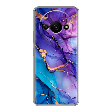 Силиконовый чехол на Xiaomi RedMi A3 с принтом синий мрамор