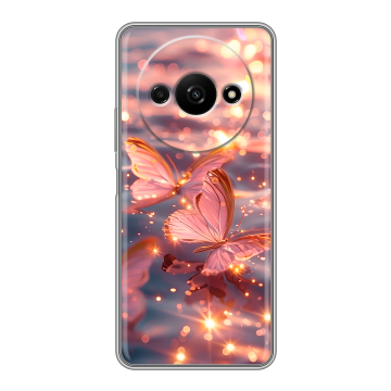 Силиконовый чехол на Xiaomi RedMi A3 с принтом бабочки розовые Силиконовый чехол на Xiaomi RedMi A3 с принтом бабочки розовые
