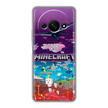 Силиконовый чехол на Xiaomi RedMi A3 с принтом Майнкрафт Minecraft