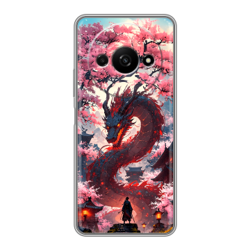Силиконовый чехол на Xiaomi RedMi A3 с принтом Дракон Японский Силиконовый чехол на Xiaomi RedMi A3 с принтом Дракон Японский
