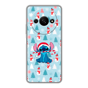 Силиконовый чехол на Xiaomi RedMi A3 с принтом Стич Новый год Силиконовый чехол на Xiaomi RedMi A3 с принтом Стич Новый год