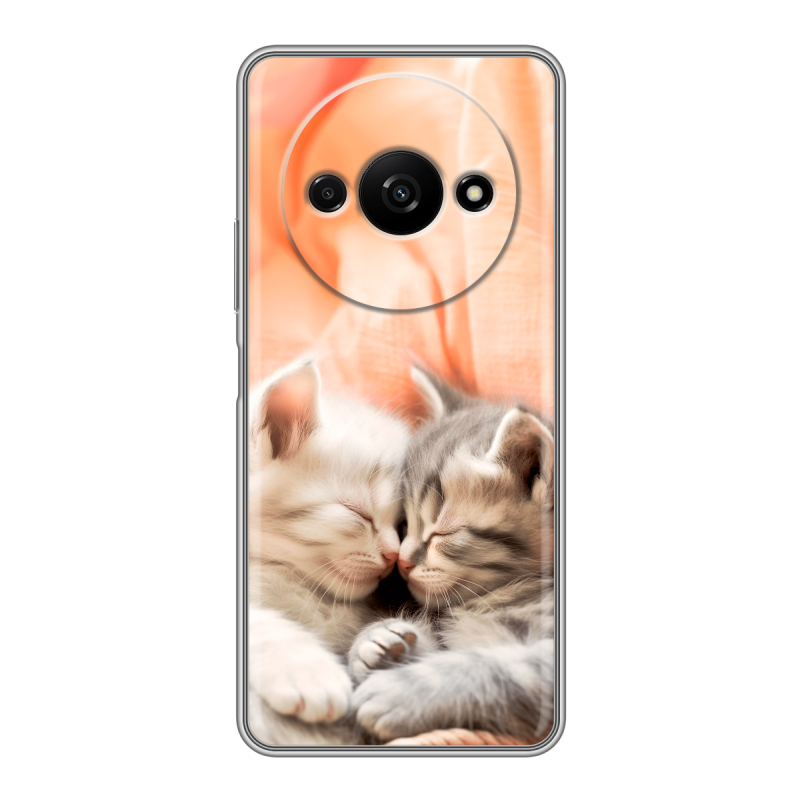 Силиконовый чехол на Xiaomi RedMi A3 с принтом Котята Силиконовый чехол на Xiaomi RedMi A3 с принтом Котята