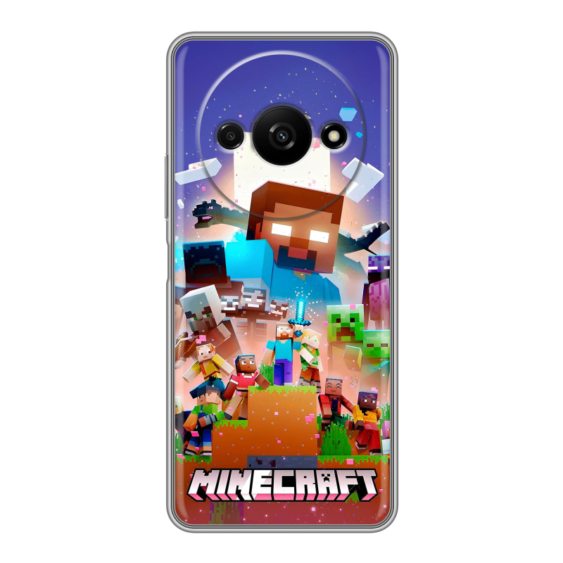 Силиконовый чехол на Xiaomi RedMi A3 с принтом Майнкрафт Minecraft Силиконовый чехол на Xiaomi RedMi A3 с принтом Майнкрафт Minecraft