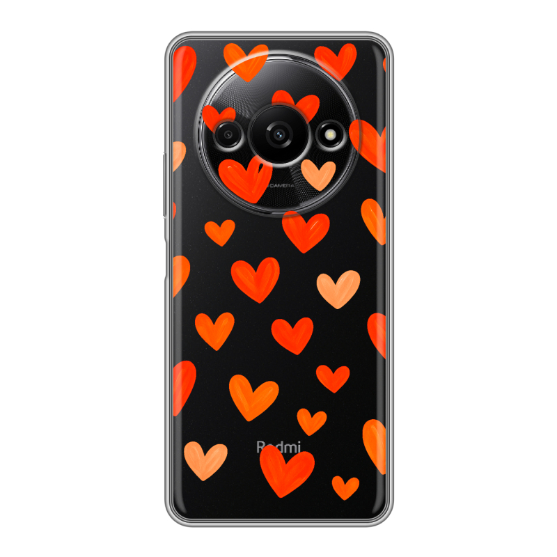 Силиконовый чехол на Xiaomi RedMi A3 с принтом Сердечки Силиконовый чехол на Xiaomi RedMi A3 с принтом Сердечки