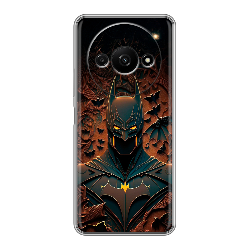 Силиконовый чехол на Xiaomi RedMi A3 с принтом Batman Бэтмен Силиконовый чехол на Xiaomi RedMi A3 с принтом Batman Бэтмен