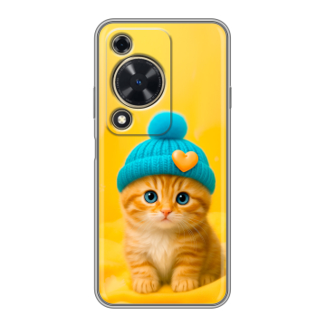 Силиконовый чехол на Huawei Nova Y72 с принтом Котенок в шапке
