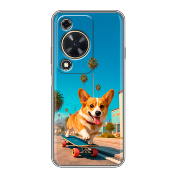 Силиконовый чехол на Huawei Nova Y72 с принтом Корги на скейте Силиконовый чехол на Huawei Nova Y72 с принтом Корги на скейте