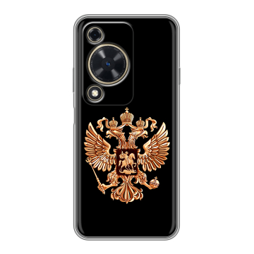 Силиконовый чехол на Huawei Nova Y72 с принтом Герб России золотой