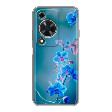 Силиконовый чехол на Huawei Nova Y72 с принтом Голубые цветы Силиконовый чехол на Huawei Nova Y72 с принтом Голубые цветы