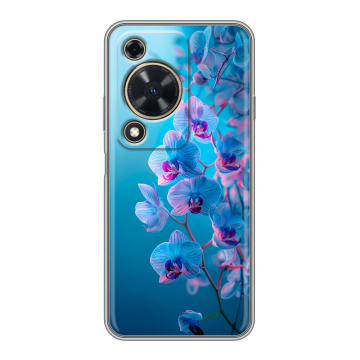Силиконовый чехол на Huawei Nova Y72 с принтом голубые орхидеи