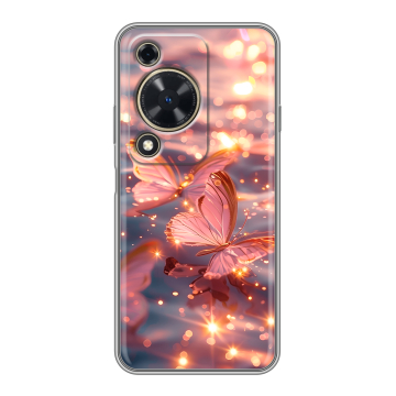 Силиконовый чехол на Huawei Nova Y72 с принтом бабочки розовые