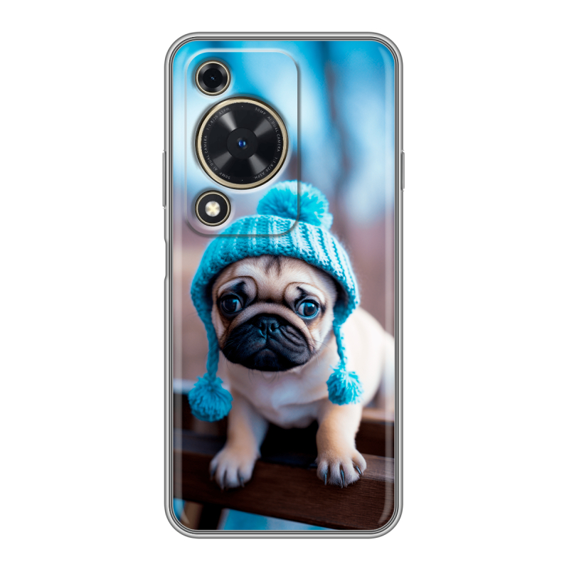 Силиконовый чехол на Huawei Nova Y72 с принтом Мопс в шапке Силиконовый чехол на Huawei Nova Y72 с принтом Мопс в шапке