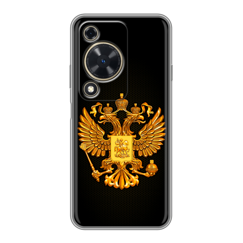 Силиконовый чехол на Huawei Nova Y72 с принтом Герб России желтый Силиконовый чехол на Huawei Nova Y72 с принтом Герб России желтый