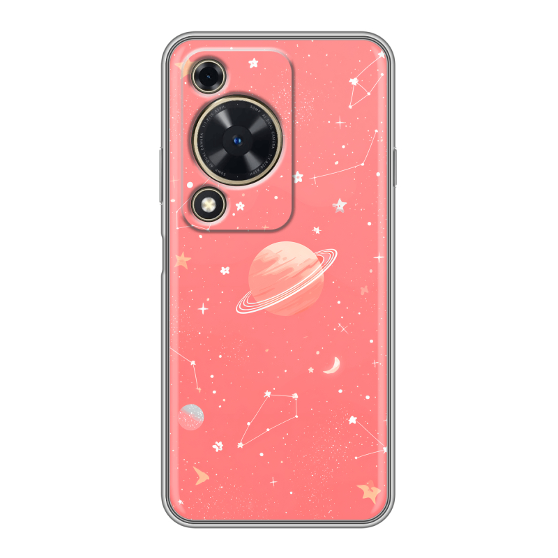 Силиконовый чехол на Huawei Nova Y72 с принтом Розовый космос Силиконовый чехол на Huawei Nova Y72 с принтом Розовый космос