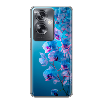Силиконовый чехол на OnePlus Nord N30 SE 5G с принтом голубые орхидеи Силиконовый чехол на OnePlus Nord N30 SE 5G с принтом голубые орхидеи
